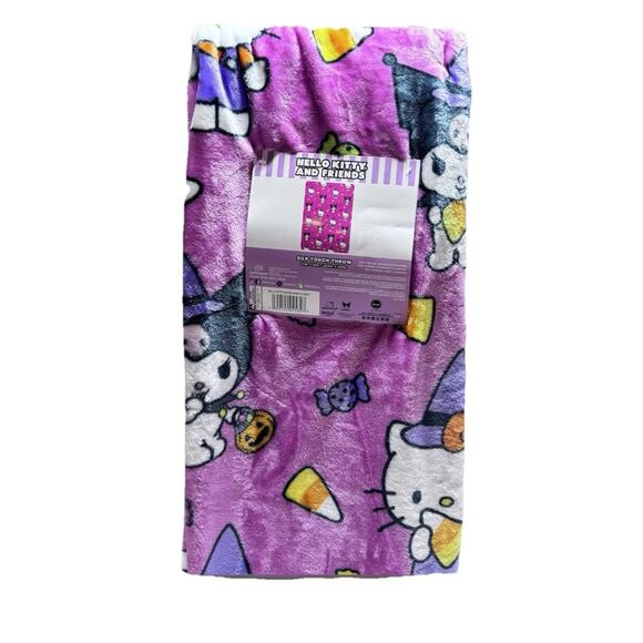 HELLO KITTY KUROMI Halloween Witch Candy Silk Touch Throw Blanket 50x70 Sanrio - Picture 1 of 5